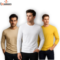Pack Of 3 Plain Colors Full Sleeves  T Shirts For Mens
