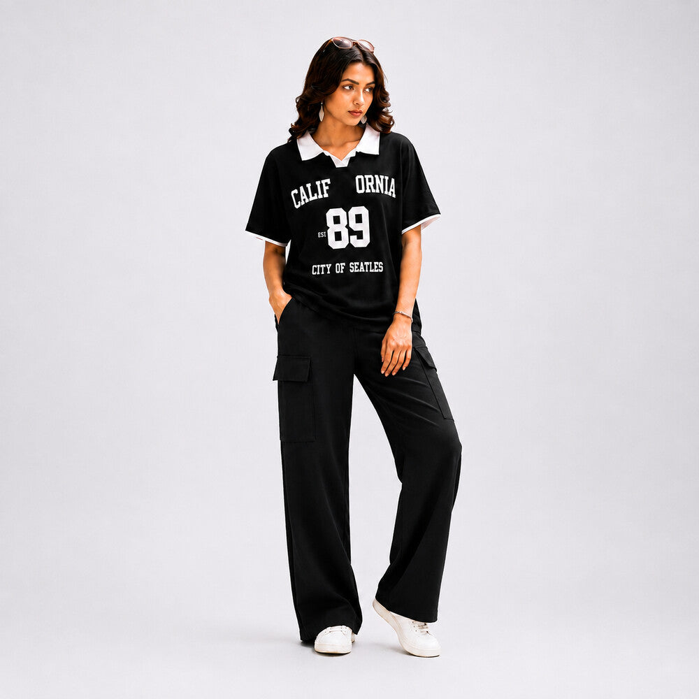 California 2 Piece Set – T-Shirt & Wide Leg Trouser