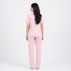 Summer Crinkled Heart Print Pajama Set