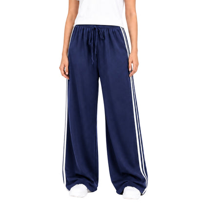 Double Side 2 White Stripes Trouser Soft Jersey - Blue