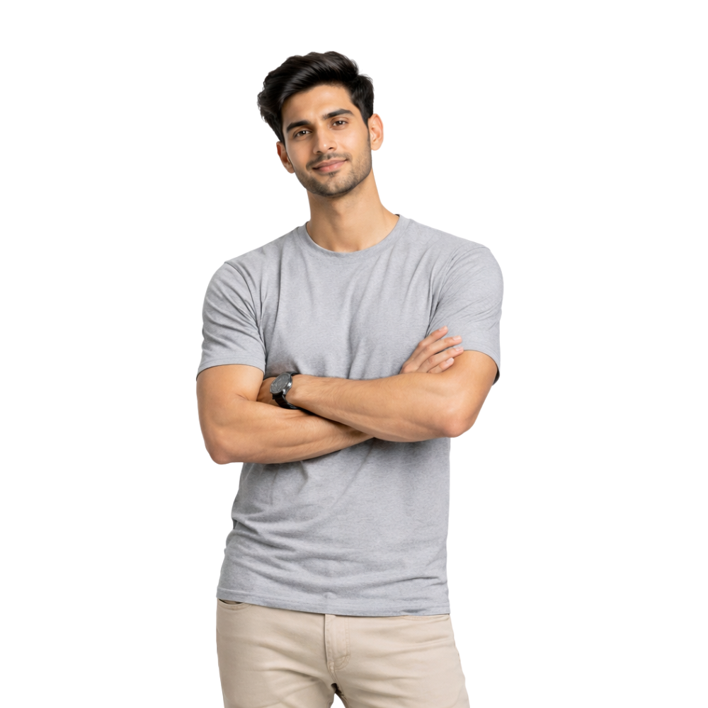 Plain Colors Half Sleeves T Shirts For Mens