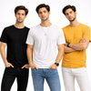 Pack Of 3 Plain Colors Half Sleeves T Shirts For Mens