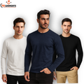 Pack Of 3 Plain Colors Full Sleeves  T Shirts For Mens