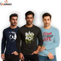 Pack Of 3 Printed Full Sleeves T Shirts For Mens