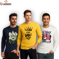 Pack Of 3 Printed Full Sleeves T Shirts For Mens