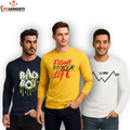 Pack Of 3 Printed Full Sleeves T Shirts For Mens