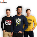 Pack Of 3 Printed Full Sleeves T Shirts For Mens