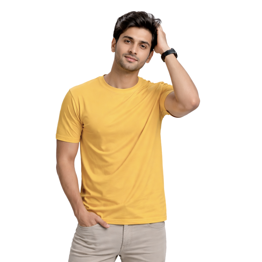 Plain Colors Half Sleeves T Shirts For Mens