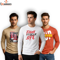 Pack Of 3 Printed Full Sleeves T Shirts For Mens