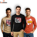 Pack Of 3 Printed Full Sleeves T Shirts For Mens