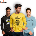 Pack Of 3 Printed Full Sleeves T Shirts For Mens