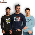 Pack Of 3 Printed Full Sleeves T Shirts For Mens