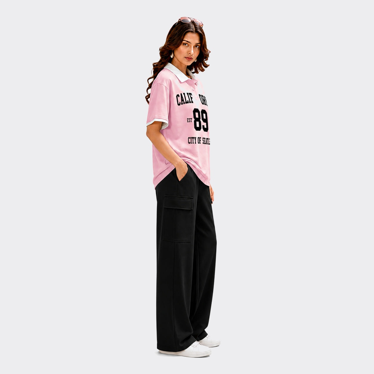 Buy California 2 Piece T-Shirt Wide Leg Trouser Set Women Online Pakistan COD - MK Garments