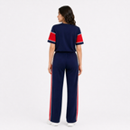 Women Panel Tee & Straight Trouser Tracksuit Set