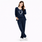 ButterFly Heart  Printed 3 Piece For Home Wear Night Suite