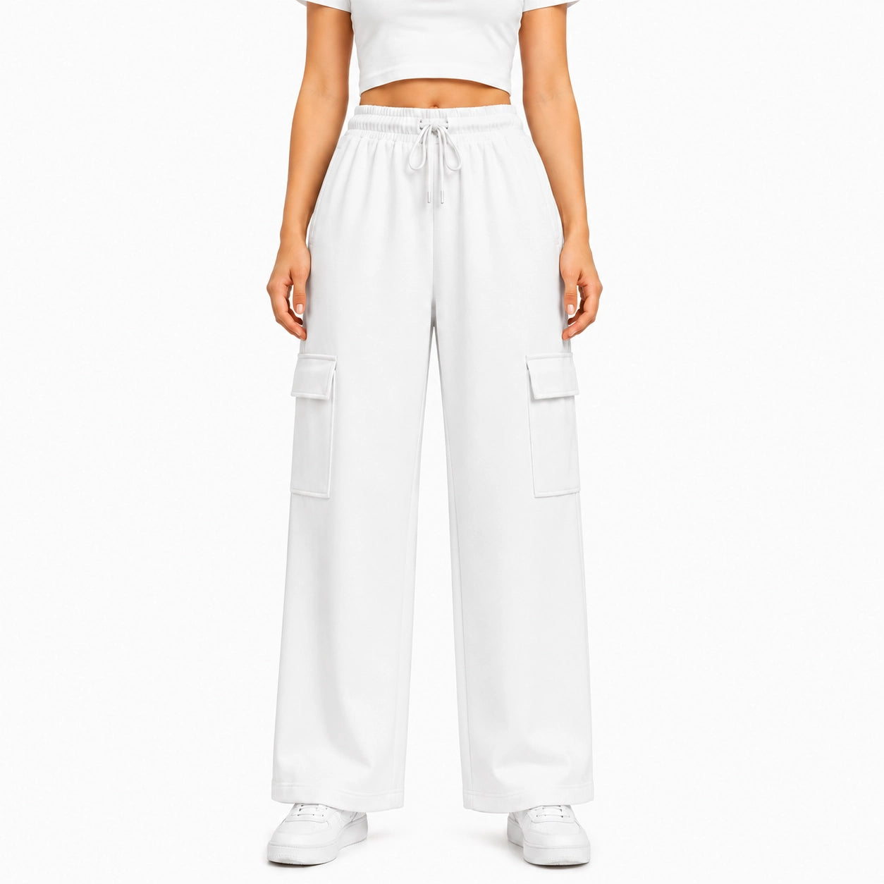 Terry Cargo Trouser – White