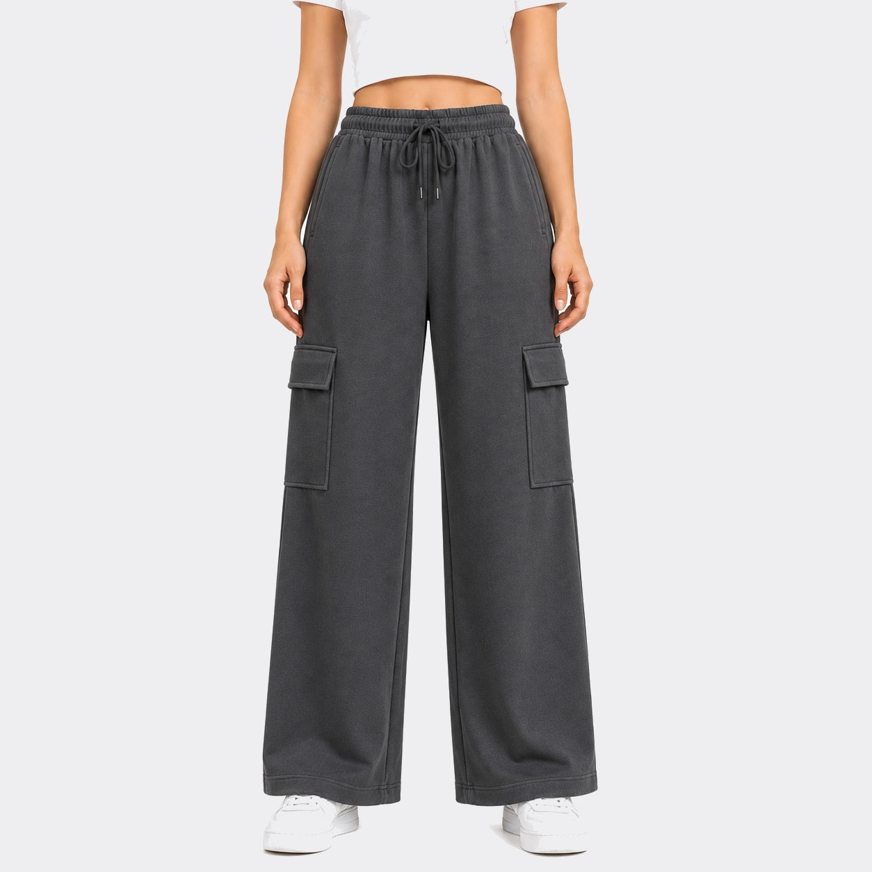 Terry Cargo Trouser – White