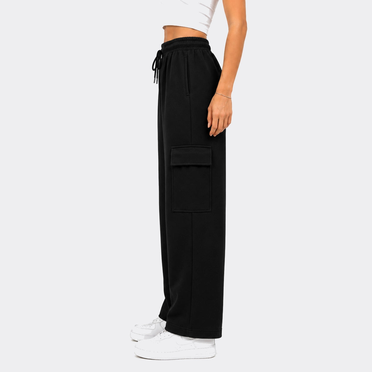 Terry Cargo Trouser – Black