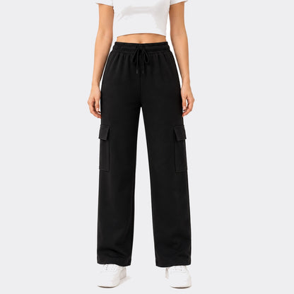 Terry Cargo Trouser For Girls - Black