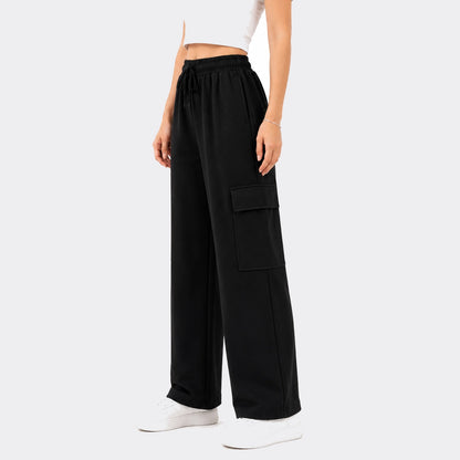 Terry Cargo Trouser For Girls - Black