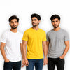 Pack Of 3 Plain Colors Half Sleeves T Shirts For Mens