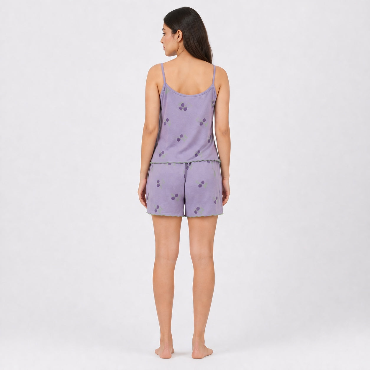 Buy Cherry Print Cami Shorts 2 Piece Women Nightwear Online Pakistan COD - MK Garments