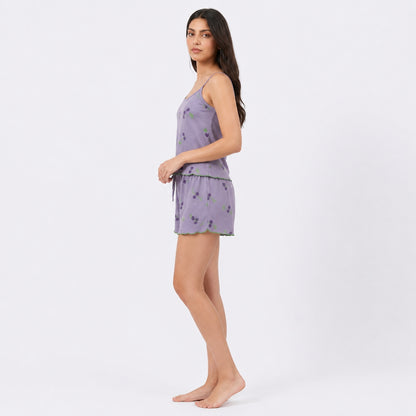 Buy Cherry Print Cami Shorts 2 Piece Women Nightwear Online Pakistan COD - MK Garments