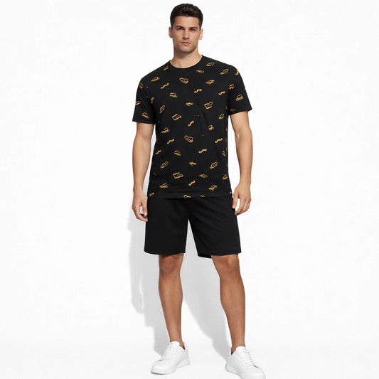Buy Moustache Cap Eyeglasses Printed Summer 2 Piece Tracksuit Online Pakistan COD - MK Garments
