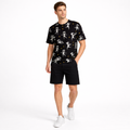 Mummy Printed Summer 2 Piece TrackSuite Casual Half Sleeves TShirt With Black Short For Men's