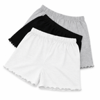 Pack Of 3 Frill Border Shorts Soft Jersey Fabric