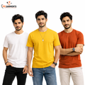 Pack Of 3 Plain Colors Half Sleeves T Shirts For Mens