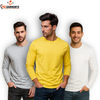 Pack Of 3 Plain Colors Full Sleeves  T Shirts For Mens