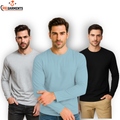 Pack Of 3 Plain Colors Full Sleeves  T Shirts For Mens