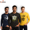 Pack Of 3 Printed Full Sleeves T Shirts For Mens