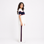 Women Panel Tee & Straight Trouser Tracksuit Set