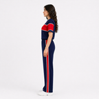 Women Panel Tee & Straight Trouser Tracksuit Set