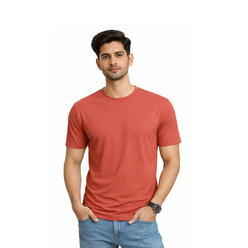 Plain Colors Half Sleeves T Shirts For Mens
