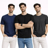 Pack Of 3 Plain Colors Half Sleeves T Shirts For Mens