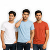 Pack Of 3 Plain Colors Half Sleeves T Shirts For Mens