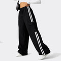 Cargo Terry Pants With 2 White Stripes Elastic Waist