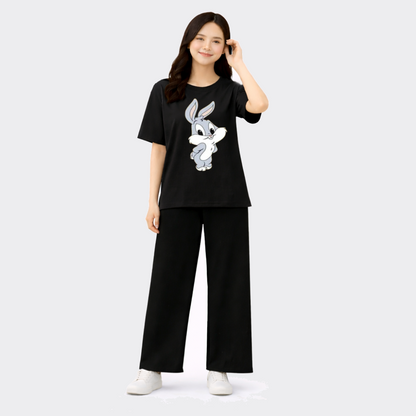 Buy Bunny Printed 2 Piece Women Night Suit Pajama Online Pakistan COD - MK Garments